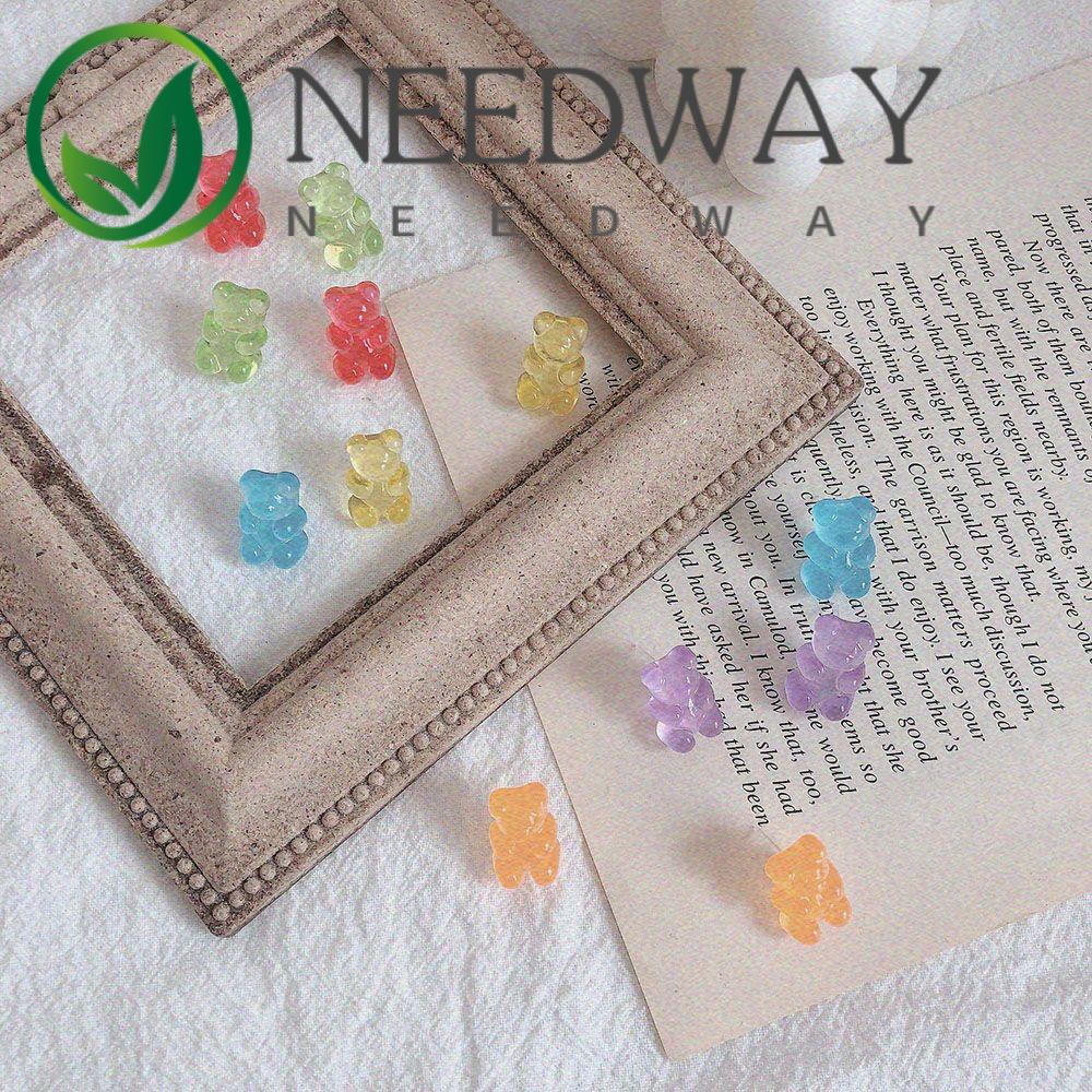 Needway  Cartoon Stud Earrings Funny Fashion  Accessories Drop Earrings Daily Candy Color Ins Style Bear Lovely Handmade Jewelry/Multicolor