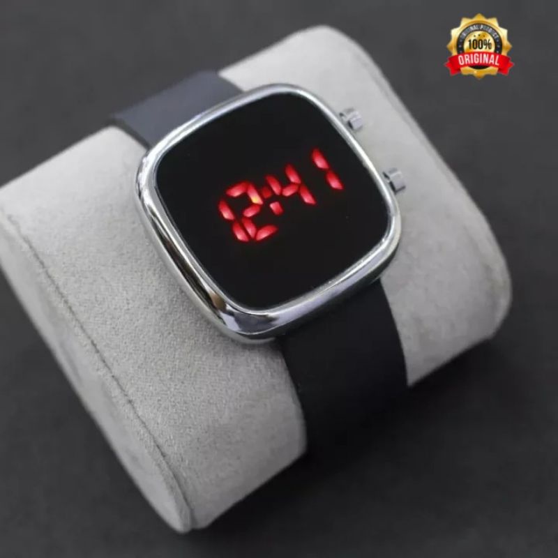 COD JAM LED FASHION WANITA JAM TANGAN WANITA WATER RESISTANT JAM TANGAN CEWEK LED TERBARU JAM TANGAN WANITA STRAP RUBERR JAM TANGAN CEWEK WARNA HITAM JAM TANGAN WANITA ANTI AIR