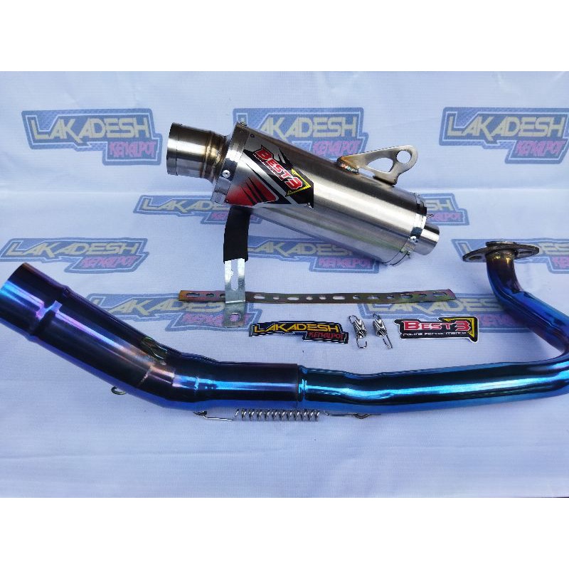 KNALPOT BEST 3 LEHER BLUEMOON (INLET 38/50) BEAT MIO VARIO AEROX SCOOPY NMAX PCX ADV LEXI GENIO DLL