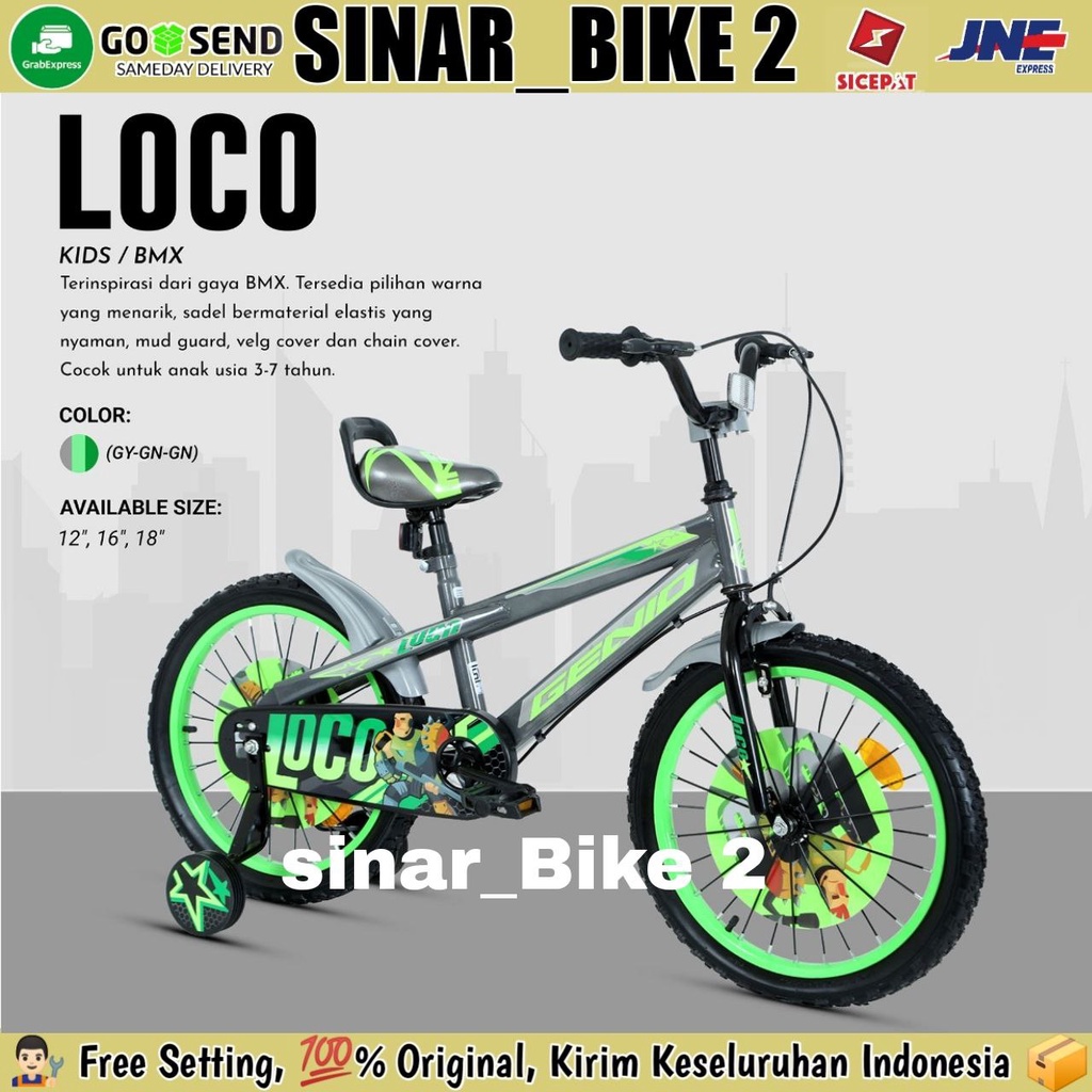 Sepeda Anak Laki-Laki 12 16 &amp; 18 Inch  BMX GENIO LOCO New