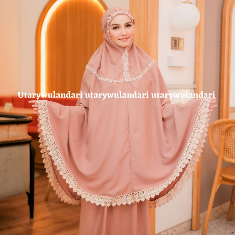 mukena dewasa katun polos RUMAISYAseries