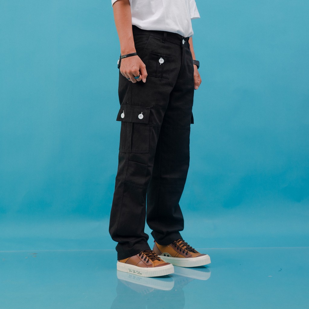 Rectangle Trousers Celana Cargo Oversize Loose Fit Pria Cargo Pants