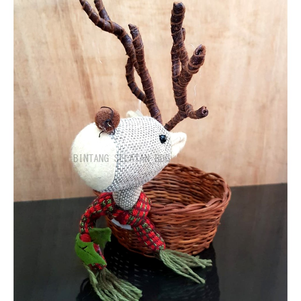 CHRISTMAS DECORATION RUDOLPH BASKET DEER