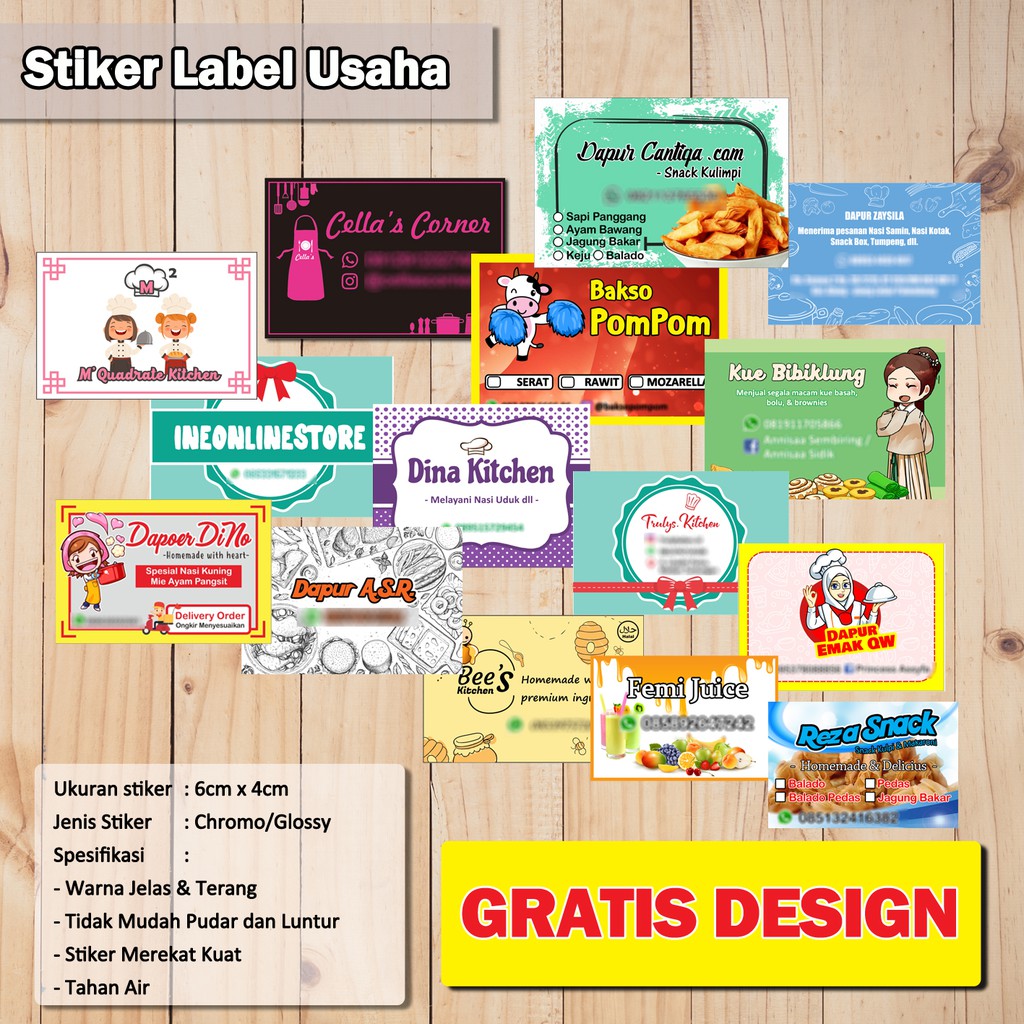 

500PCS Stiker Label Usaha/ Stiker Kemasan / Stiker Produk/ Stiker Kue/ Stiker OLShop/ Stiker Makanan
