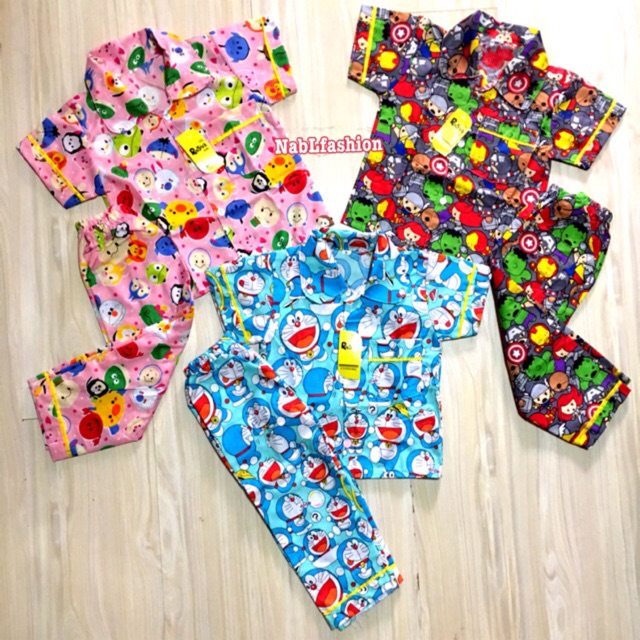 Piyama anak katun catra merk Rysya usia 1-12 thn nablfashion