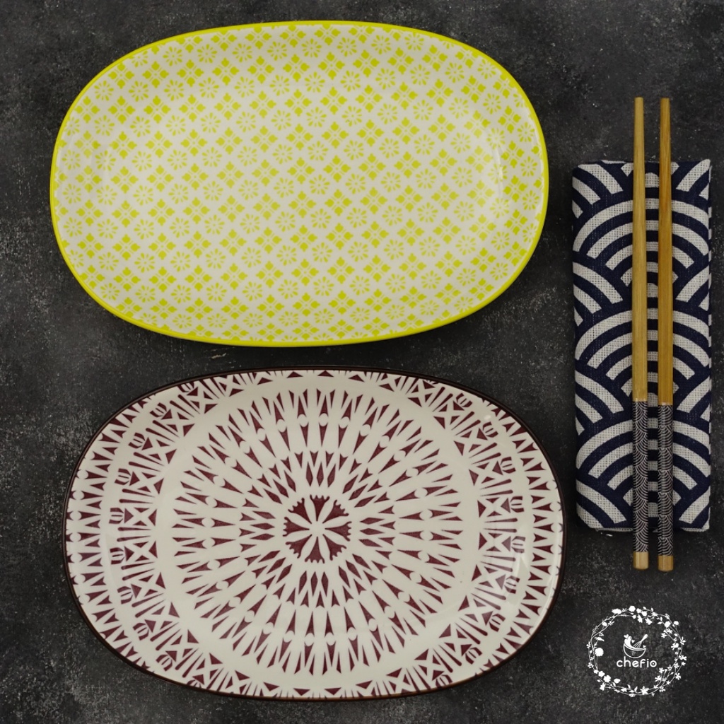 Chefio Piring Saji Oval Keramik Akira Series / Oval Serving Plate