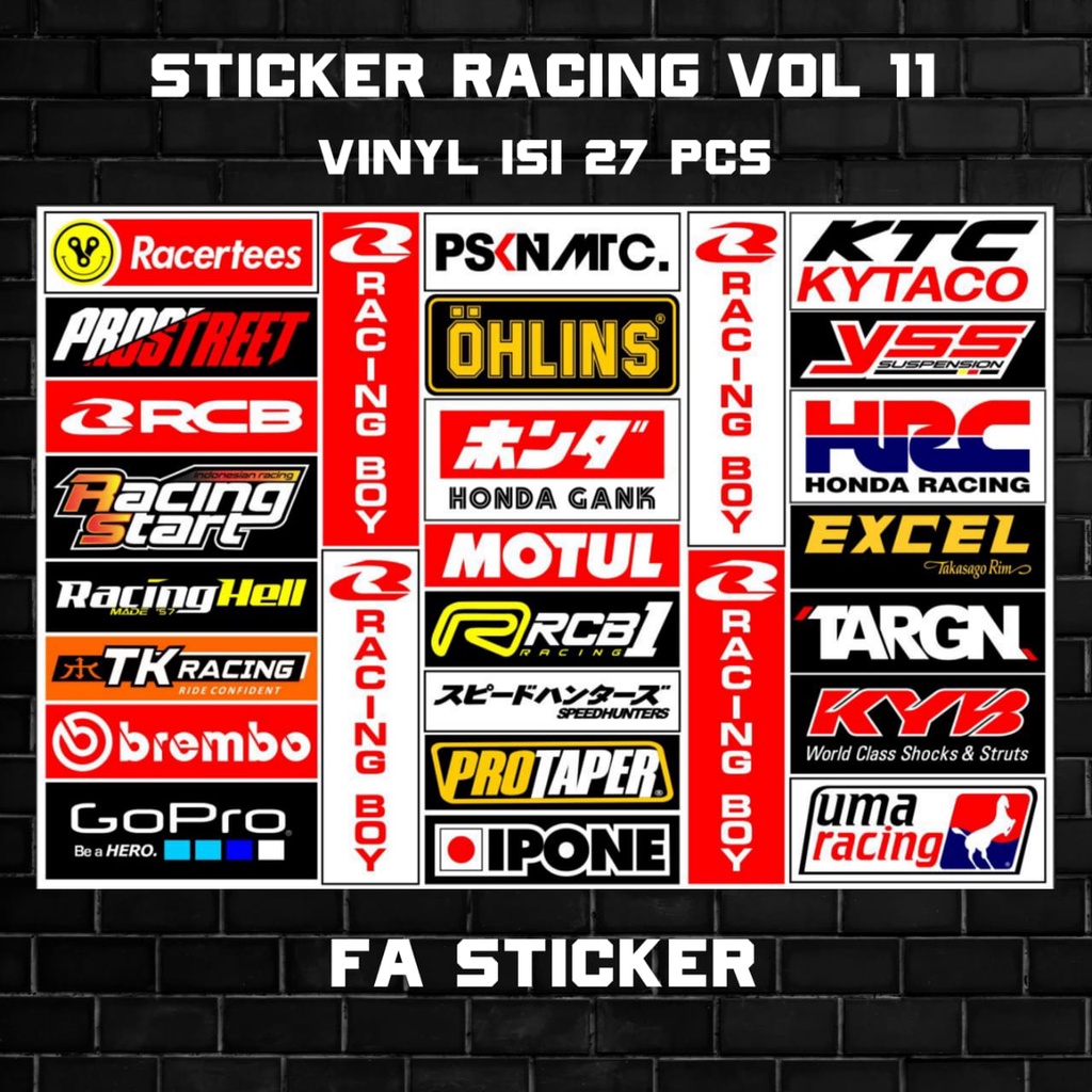 Stiker Racing Pack Sticker Racing Hologram Stiker Sponsor Stiker Helm Stiker Motor Sticker Motor Stiker Cuting Sticker Cutting Satuan Stiker Aesthetic Motor Aksesoris Variasi Motor