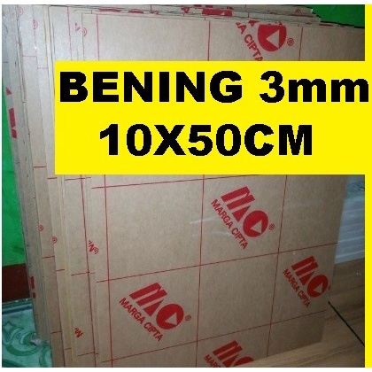 

Acrylic - Akrilik - Bening merk MARGA CIPTA tebal 3mm ukuran 10x50cm