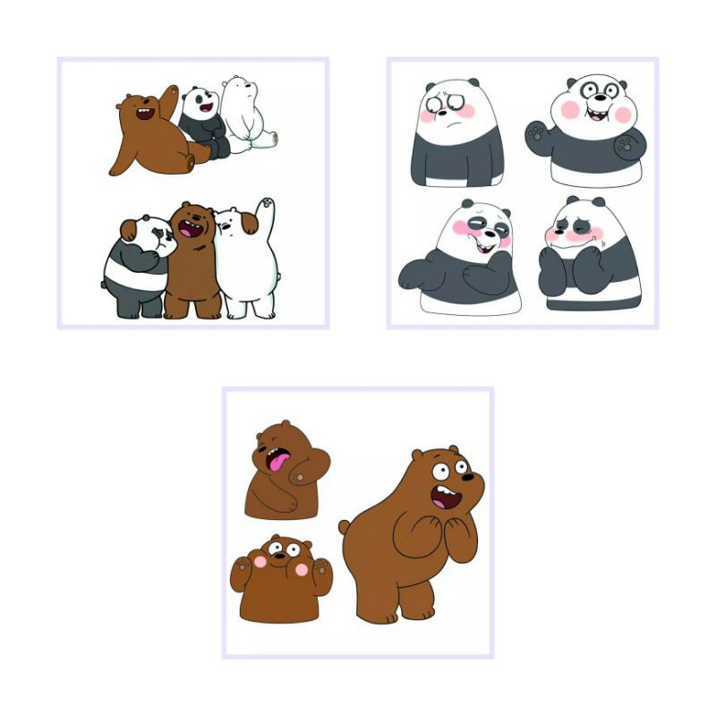 

Stiker Lucu We Bare Bear Scrapbook Bullet Journal Jurnal