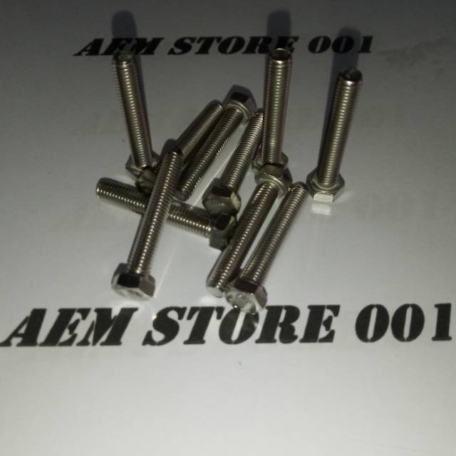Baut hex M5 x 30(3cm) stainless 304
