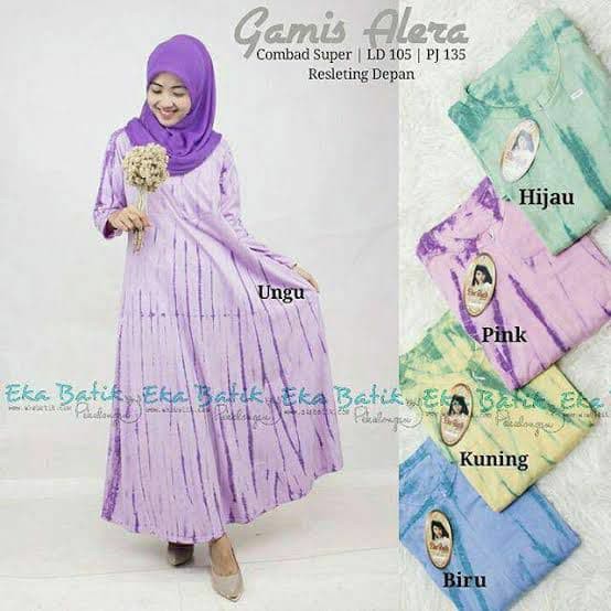 ARSYANASTORE - (COD) Gamis Alera Tiedye Gamis Motif Batik Bahan Kaos  Combed30s Super Adem Berkualit
