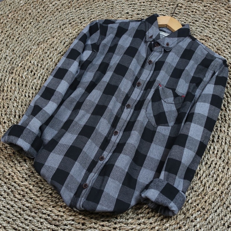 kemeja flanel pria lengan panjang premium motif kotak-kotak best seller bisa COD