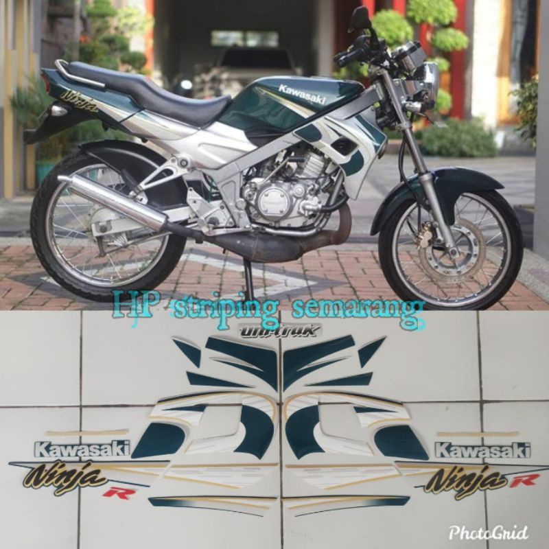 STIKER STRIPING NINJA R 2005 2006 HIJAU TUA