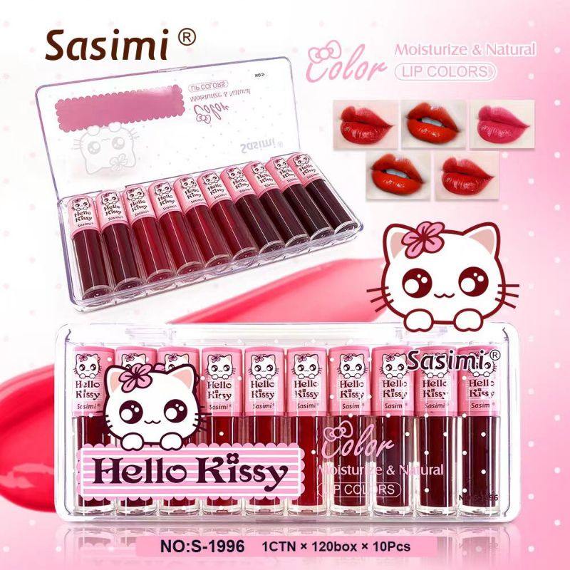 [PER PACK] LIP TINT SASIMI LIP COLORS KARAKTER ISI 10 PCS