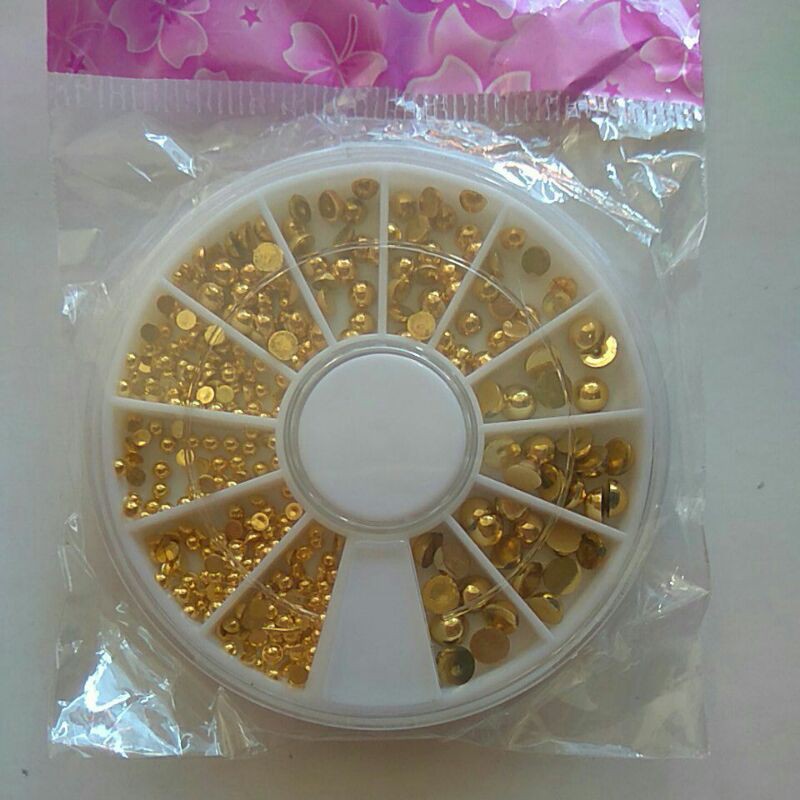 Manik-manik 3D Gold untuk Nail Arts/Hiasan Nail Arts/Gems/Pearl/Manik manik Gold Silver