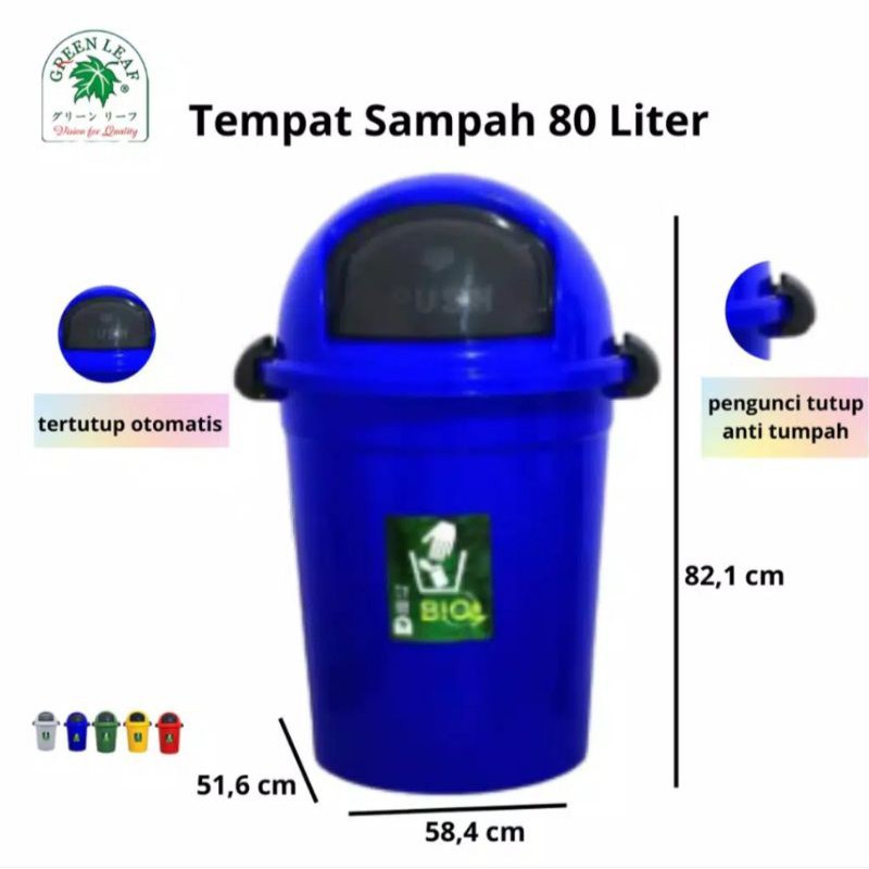 Tempat Sampah Green leaf 80 Liter 2008 BIO