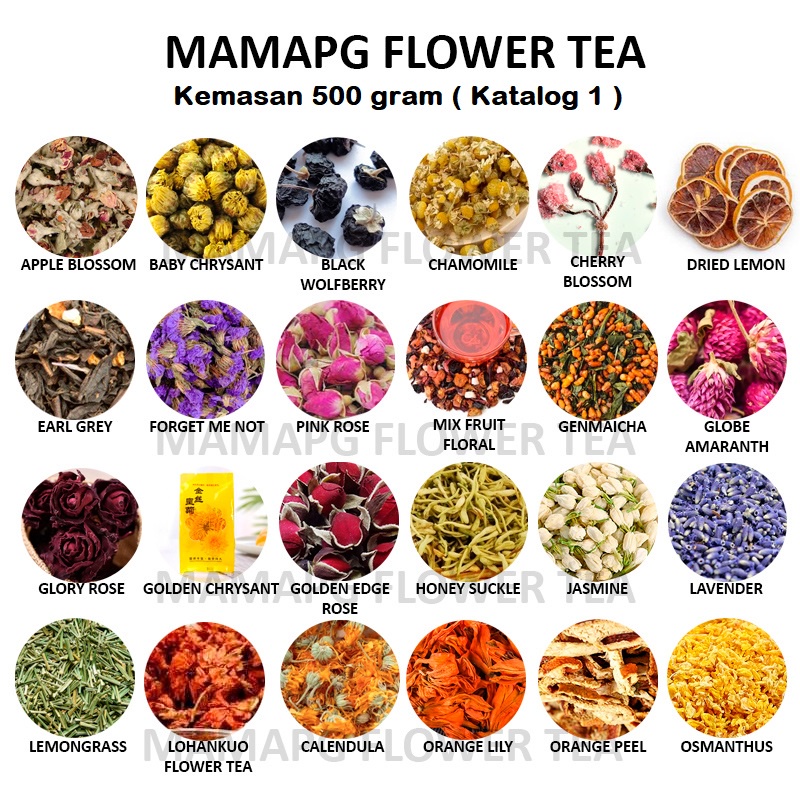 

AUDIES FLOWER TEA 500 GRAM CHAMOMILE CHRYSANT TEH BUNGA LAVENDER