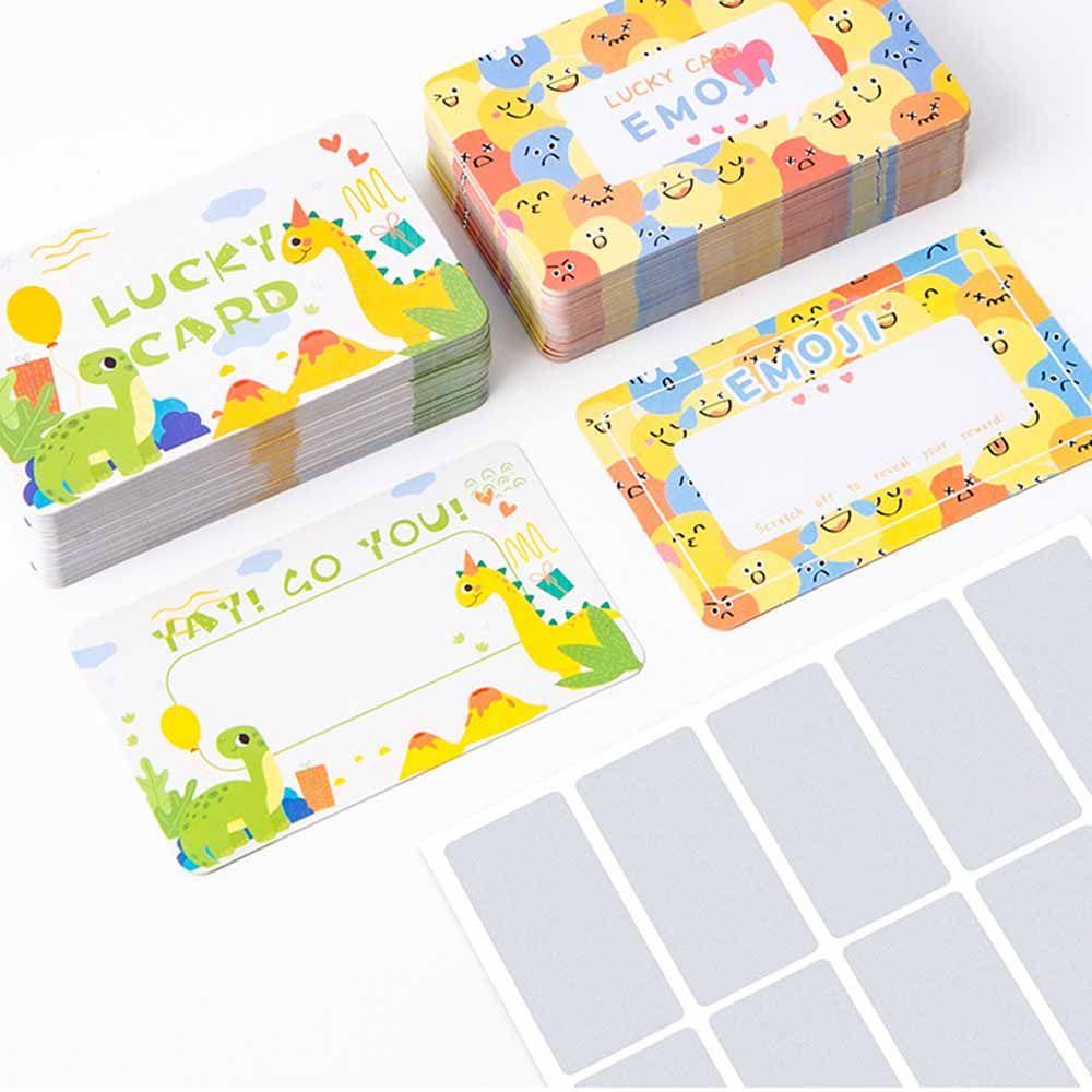 Solighter 20pcs Reward Scratch Card DIY Alat Belajar Dini Postcard Greeting Coating Sticker Self-adhesive Birthday Card