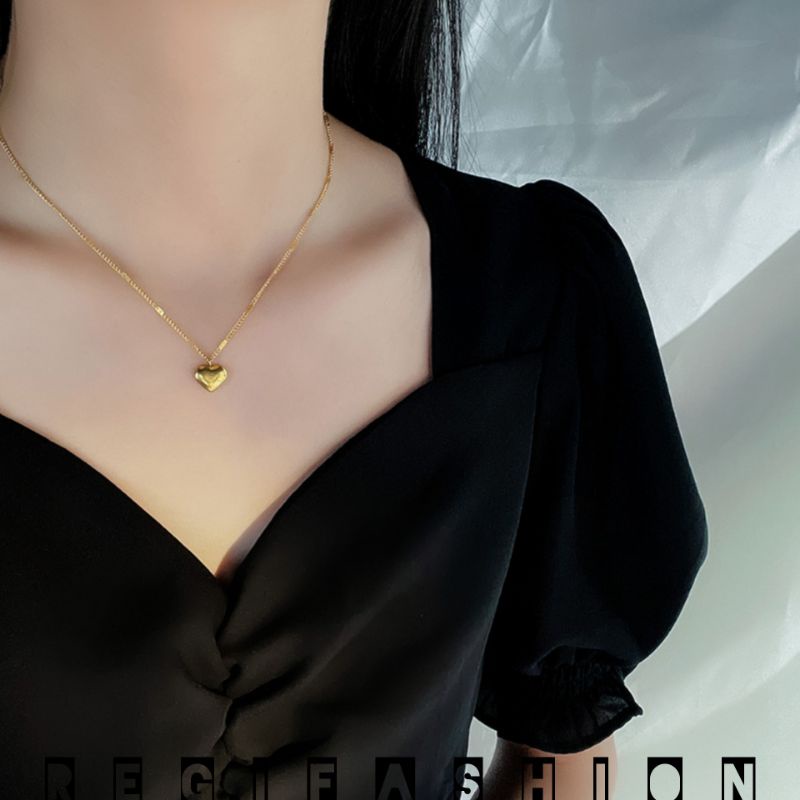 Kalung Titanium Wanita Liontin Love Hati Kalung Titanium Asli Import Kalung Wanita Korea Model Terbaru