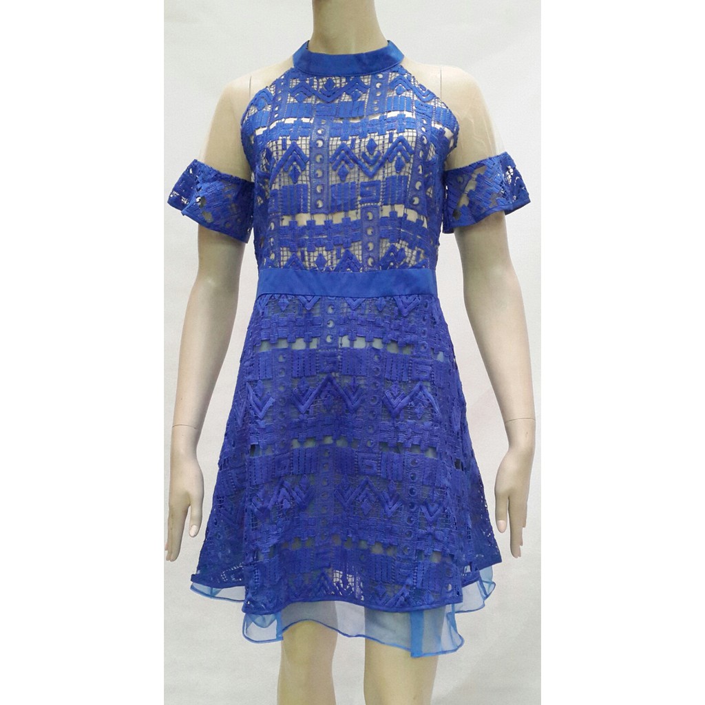 MOSCATO 17229 3a Dress Brokat Import / Dress Lengan Pendek / Dress Pesta