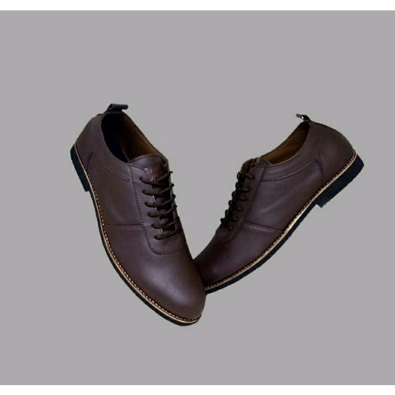 Sepatu Oxford Pria Big Size 43-48 / Pantofel Kerja Kantoran Pns Direktur Ukuran Jumbo Kulit Coklat, 48