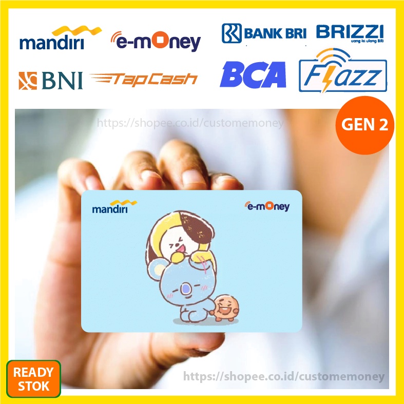 KARTU EMONEY ANIME CHIMMY KOYA BT21 BTS ETOLL E-MONEY MANDIRI FLAZZ BCA GEN 2 TAPCASH BRIZZI - 1 SISI