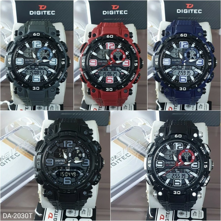 Digitec 2030 dualtime jam tangan pria sport original strap rubber