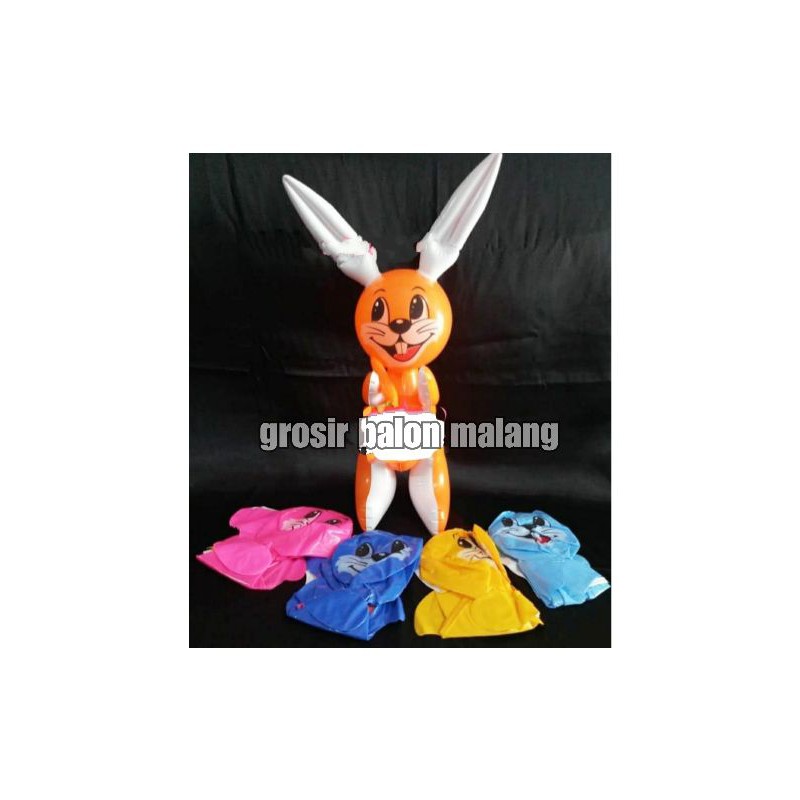 balon tiup tiupan pvc boneka kelinci rabbit wortel