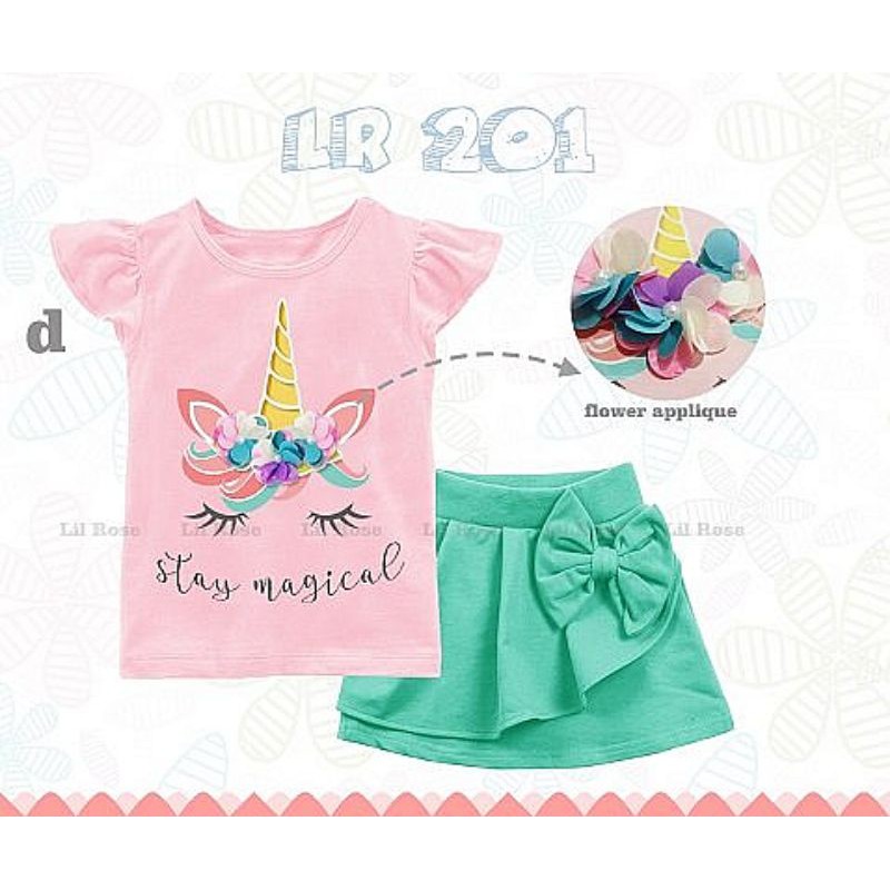 DKPS Baju Tidur Karakter Unicorn Umur Usia 2 3 4 5 6 7 8 Tahun Baju Acara Pesta Ulang Tahun Umur Usi