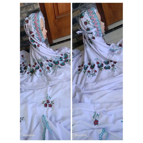 MUKENA TERUSAN COUPLE ANAK-DEWASA POLINO SILK BORDIR / MUKENA ANAK TERUSAN