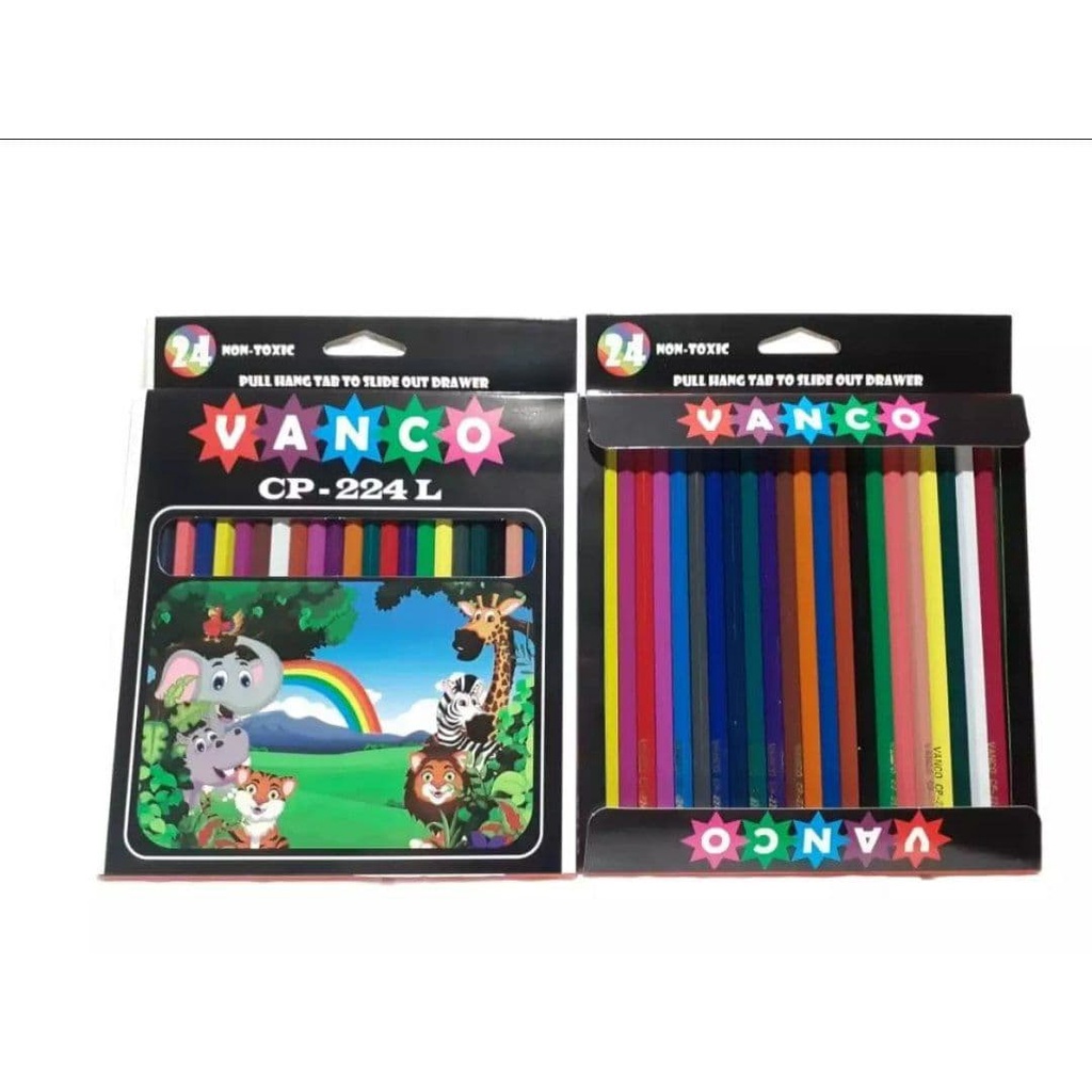 PENSIL WARNA PANJANG MERK VANCO ISI 24 BLACK