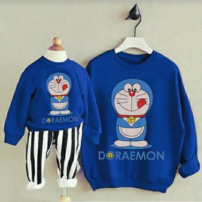 Baju Couple Ibu dan anak/ Fashion Sweater Only Doraemon Yummy Couple