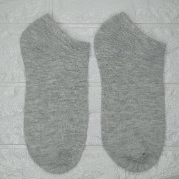 ✧YUKSHOPING✧ Kaos Kaki Fashion Wanita Pria Murah Kaus Motif Semata Kaoskaki Ankle Socks Pendek-POLOS ABU-ABU