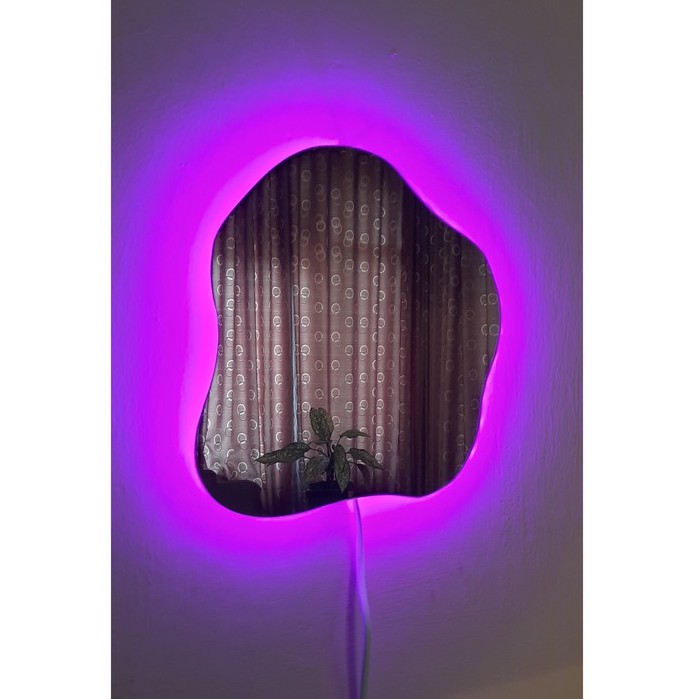 Cermin Dinding Estetik Gantung / Aesthetic Mirror LED / Perlengkapan makeup / Pajangan Hiasan / Wall