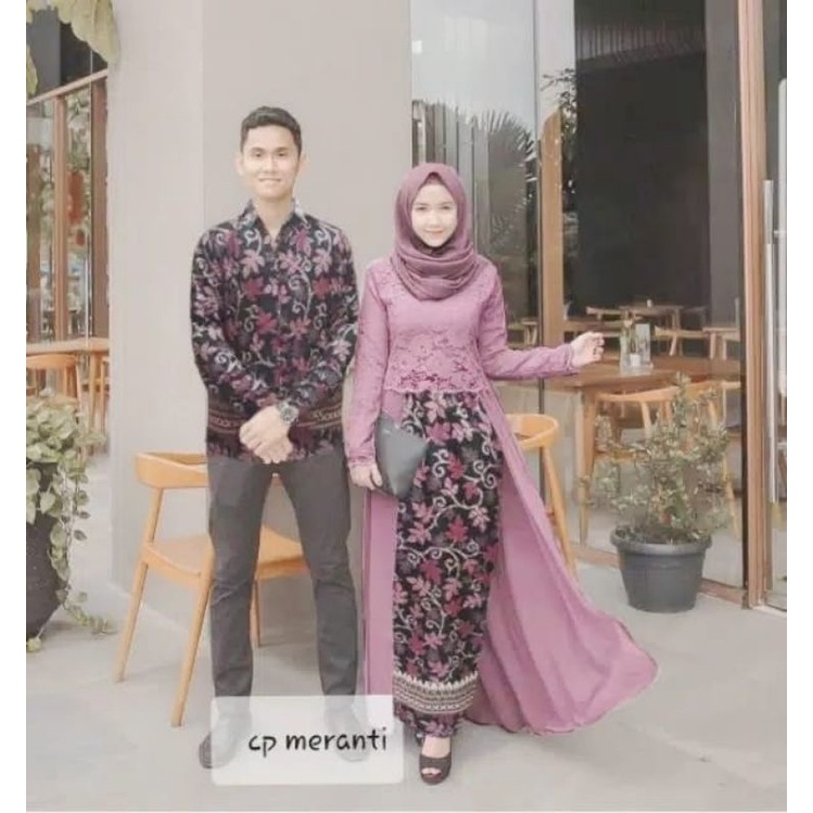 TA-00036 couple alicia meranti baju pasangan sarimbit batik pesta undangan keluarga alice