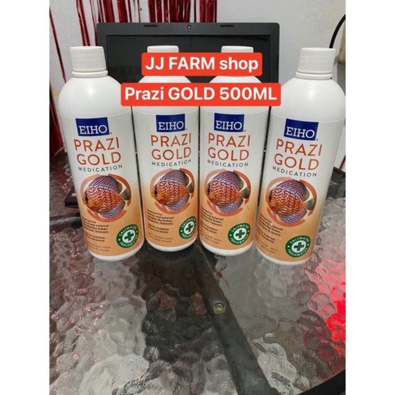 Eiho Prazi Gold 30ml - 500ml Obat Ikan Cacing Parasit Internal Eksternal