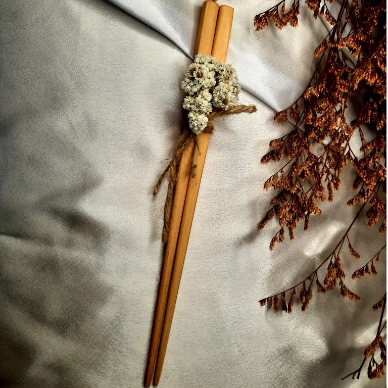 Sumpit Alat makan kayu alat makan peralatan makan sumpit korea aesthetic souvenir cantik souvenir un