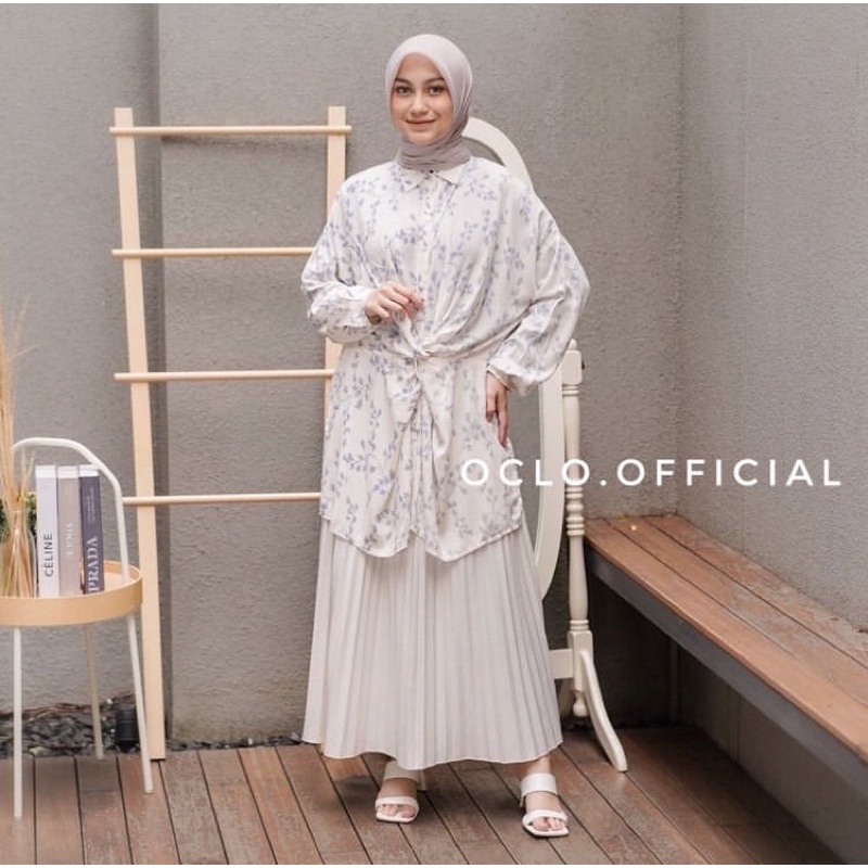 [BISA COD] Qiamana Shirt Oclo -‘ Atasan Wanita Blouse Tunik Rayon Jumbo