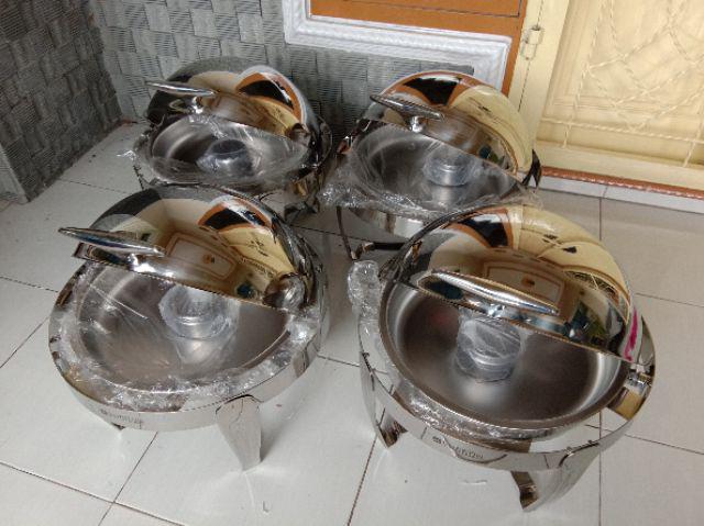 Roll Top Chafer Chafing Dish 6l 6 Liter Stainless Steel Bulat Murah