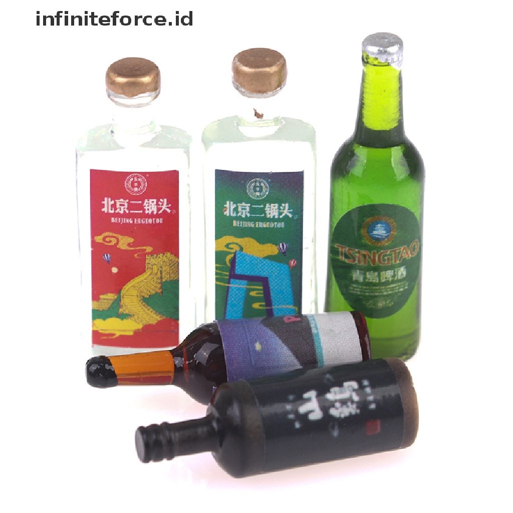 Infiniteforce.id 20pcs / Set Mainan Miniatur Botol Minuman Skala 1: 12 1: 6 Untuk Aksesoris Rumah Boneka