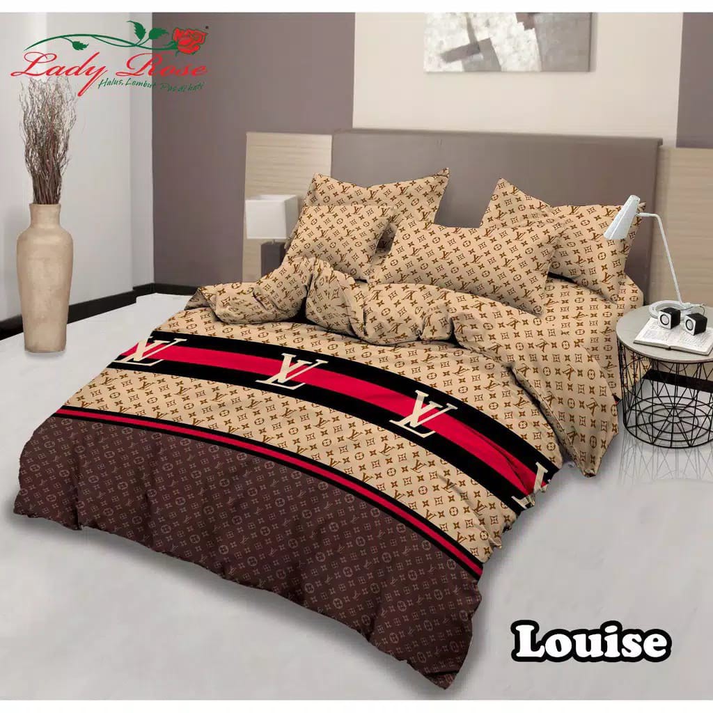 Lady Rose - Bedcover King 180x200 Set Motif Guci Gc Lv Ls