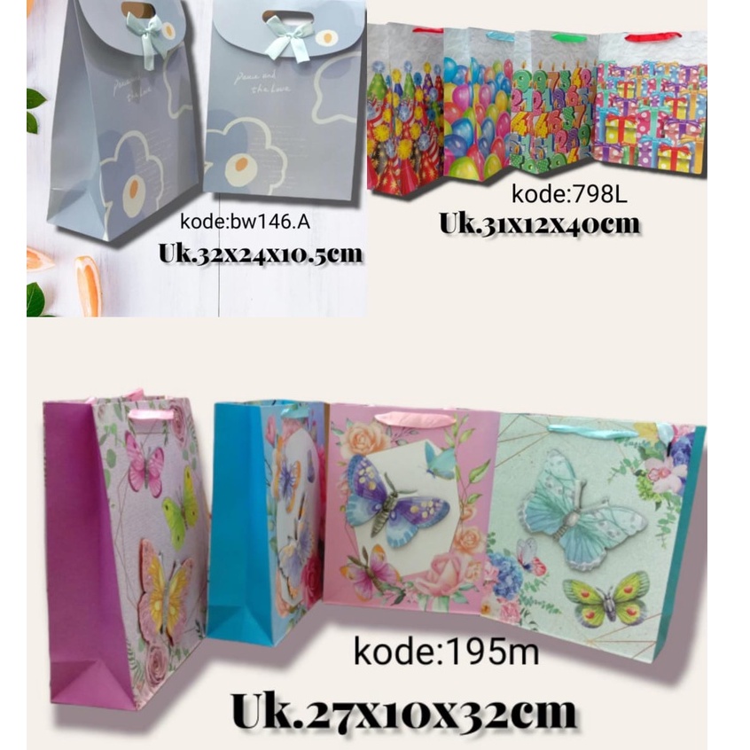 [ HARGA SATUAN ] PAPPER BAG PAPPERBAG KADO TAS ULTAH ULANG TAHUN MOTIF