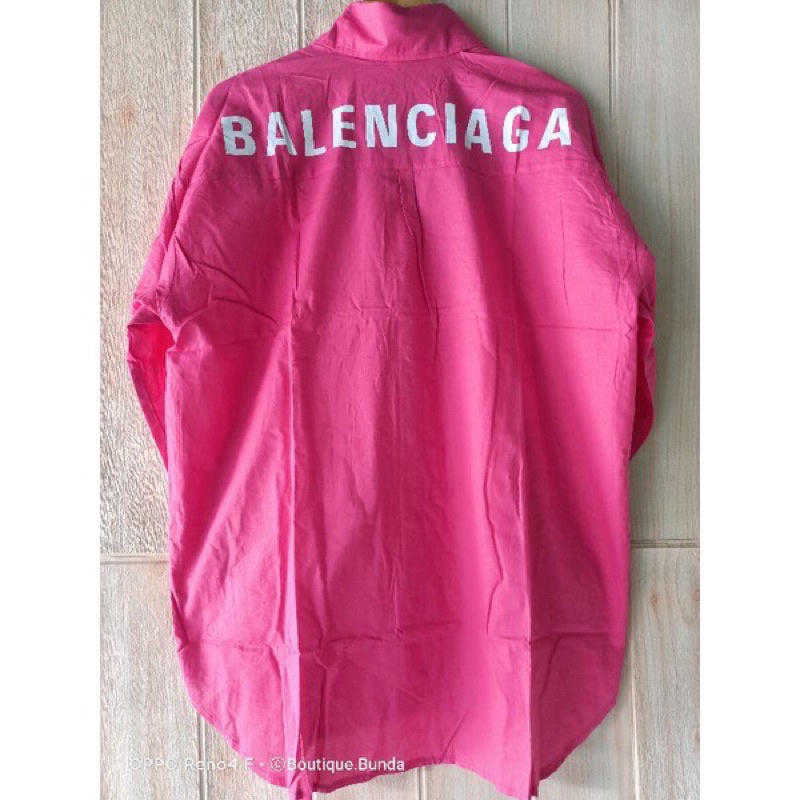 Kemeja Balenciiaga Premium - Oversized Shirt Special Magenta E5