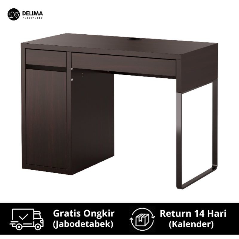 Meja Belajar Meja Kerja dengan Laci & Kabinet Penyimpanan - Cokelat