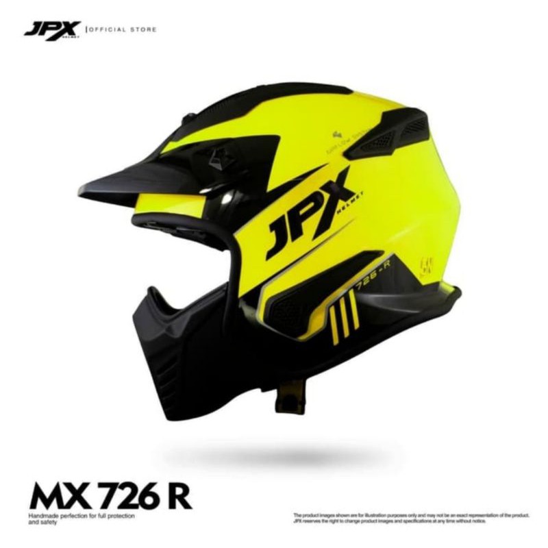 Helm Jpx MX726R Yellow Black