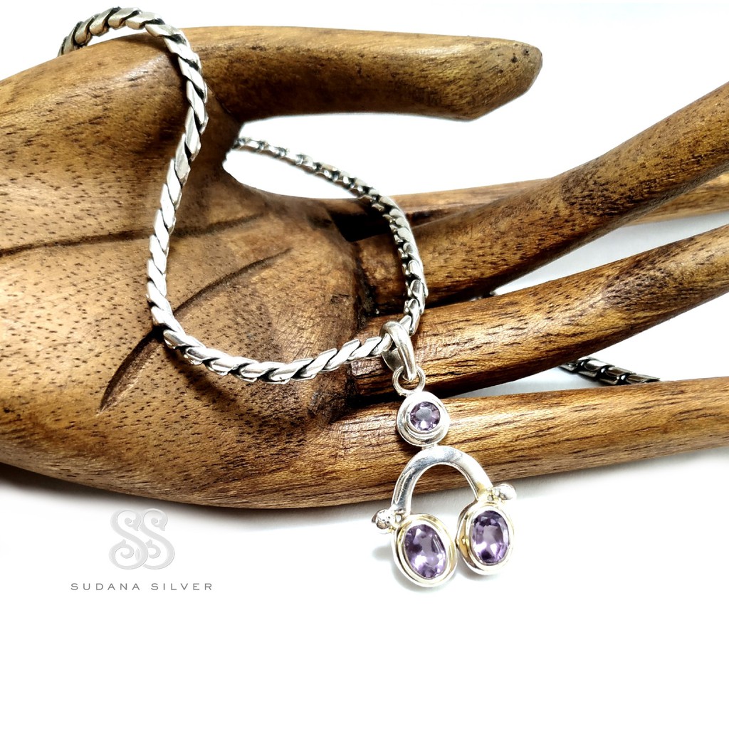 Liontin Kalung Perak Silver 925 Amethyst Handmade Bali