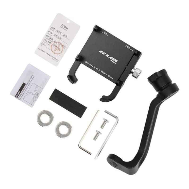 Phone Holder HP GUB Pro 2 Sepeda Motor Pasang Spion Rotasi 360 Alloy