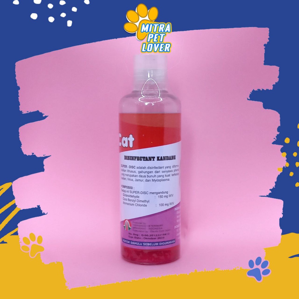 DISINFEKTAN KANDANG KUCING - SUPER DISC CAT 250 ML ORIGINAL - SUPER-DISC / SUPERDISC ORGANIC PERLENGKAPAN UNTUK MEMBERSIHKAN KANDANG CAT KITTEN BERSIH AMAN PET ANIMAL HEALTHCARE TAMASINDO OBAT DAN VITAMIN TERNAK HEWAN BINATANG PELIHARAAN MITRAPETLOVER