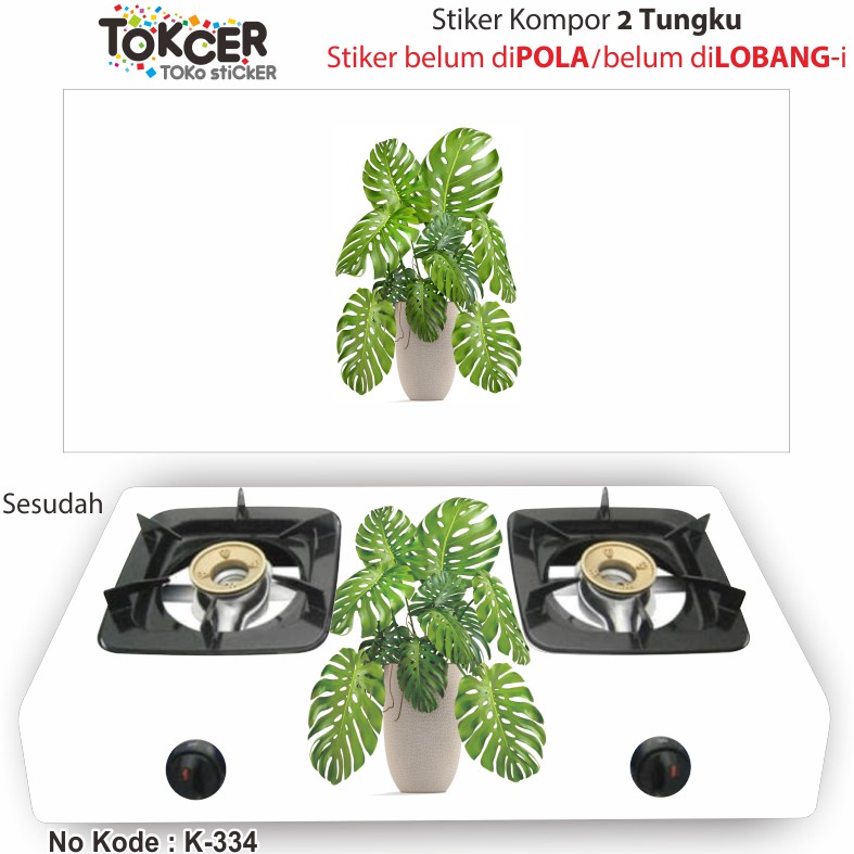 Stiker Kompor 2 Tungku MONSTERA