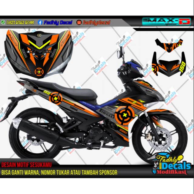 Decal mx king orange hitam keren sticker fullbody